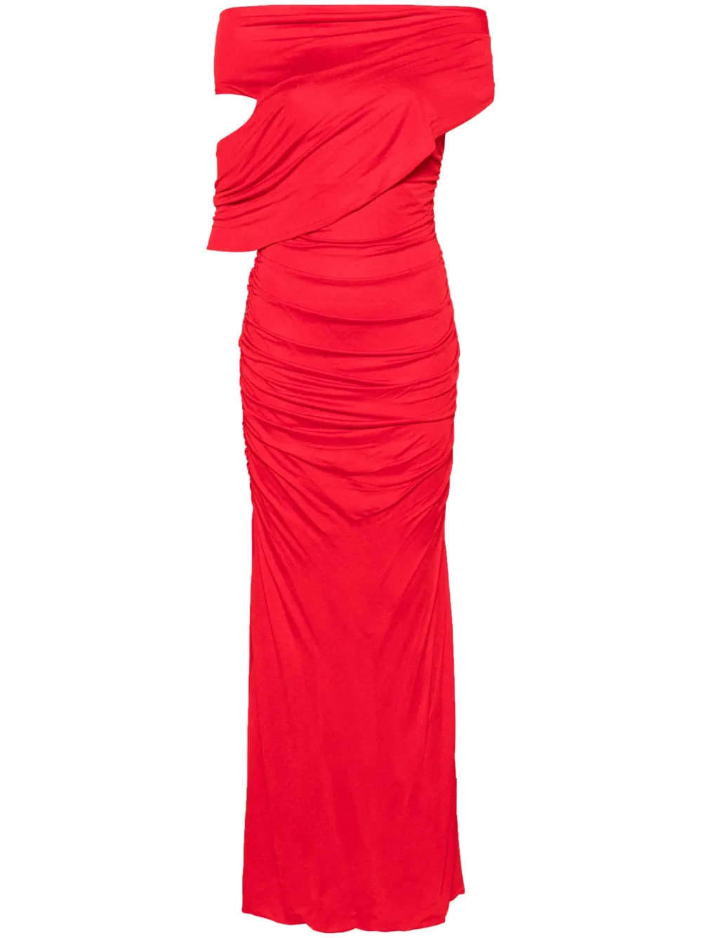 Blumarine Ruched Maxi Dress | Red | FARFETCH | Farfetch Global