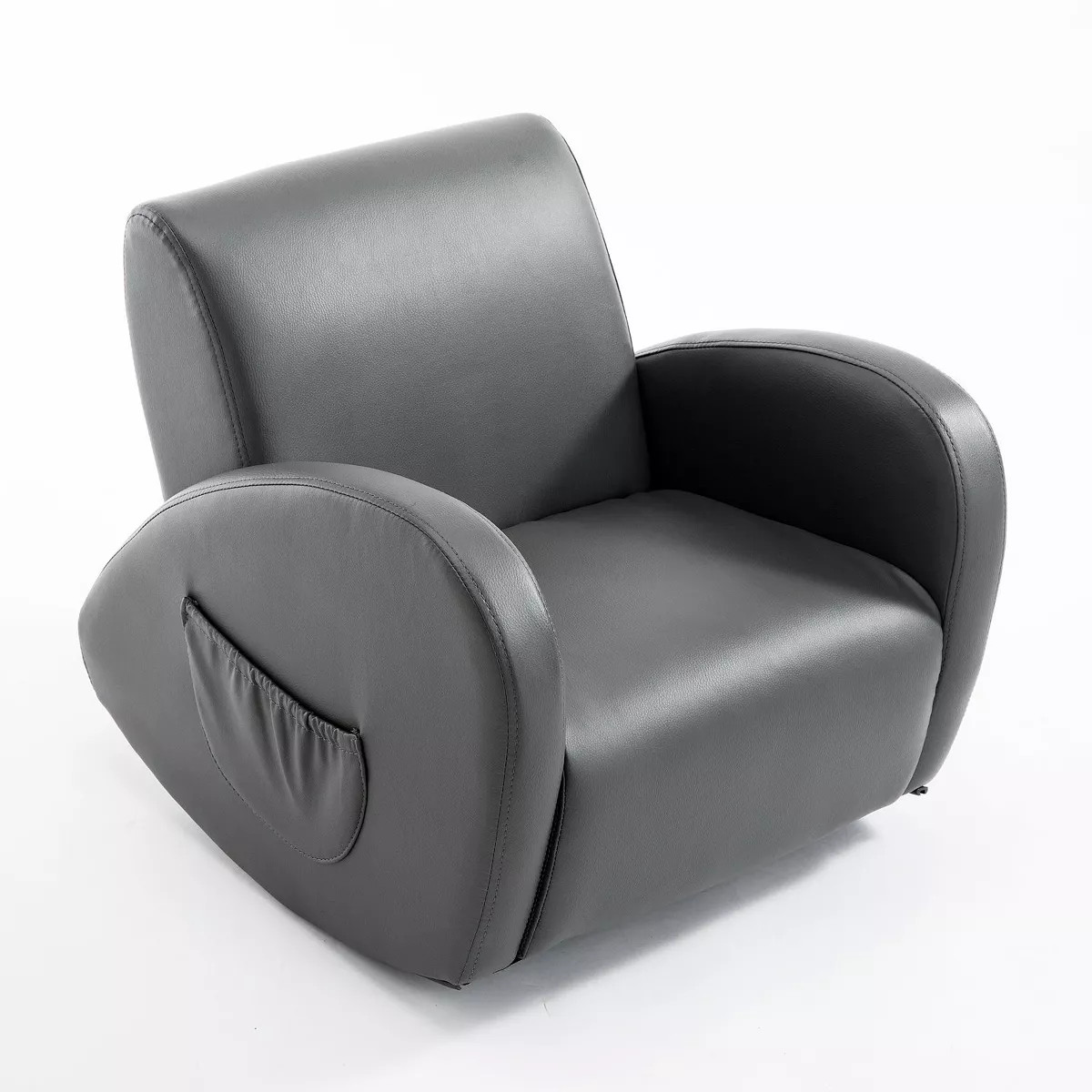 Qaba Kids Sofa Rocking Chair with Side Pocket, PU Leather Toddler Armchair for Children gray | Target