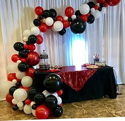 Red Black White Balloons Garland Arch Kit Birthday Party Balloon Decorations Bidal Baby Shower Ba... | Amazon (US)