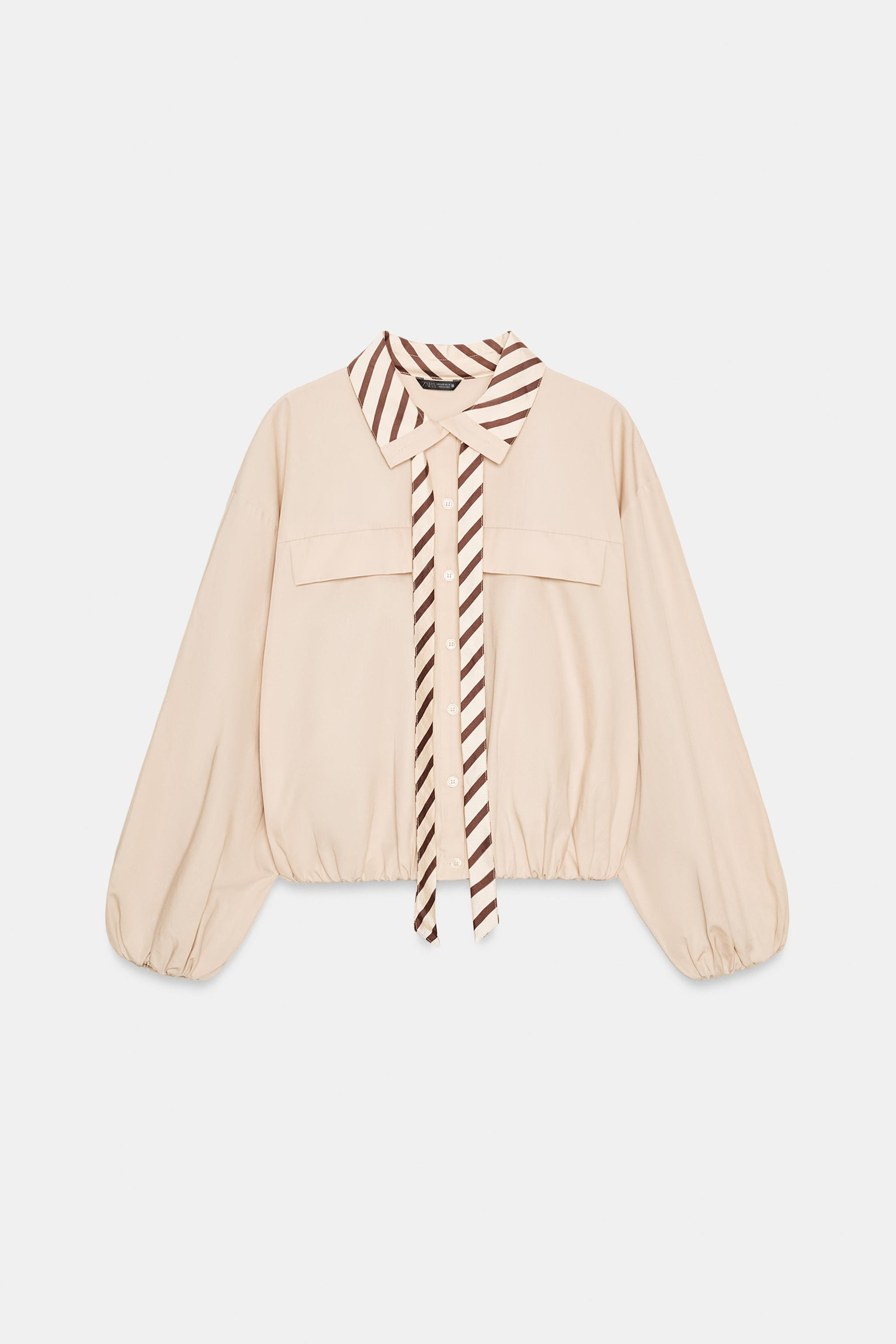 CONTRAST COLLAR POPLIN SHIRT | Zara US