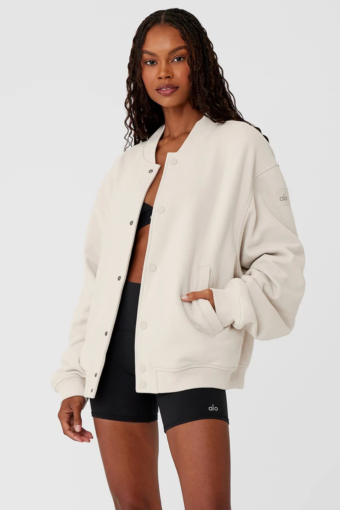 Renown Varsity Jacket - Bone | Alo Yoga