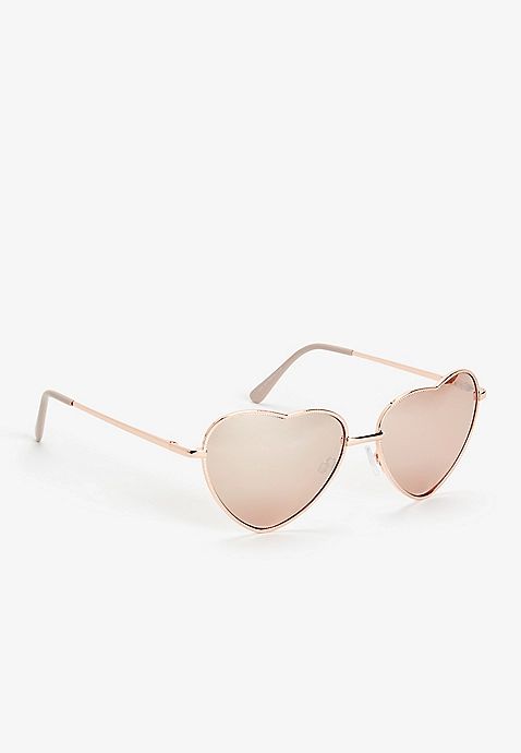 Rose Gold Heart Sunglasses | Maurices