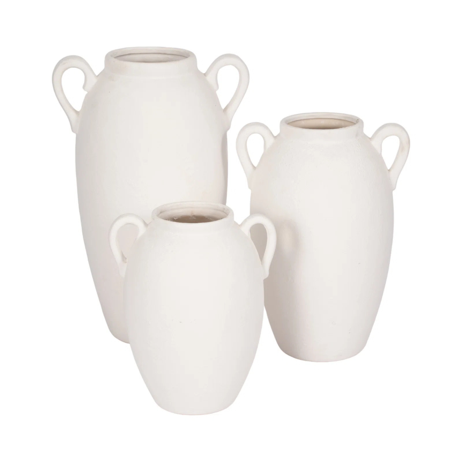Birch Lane™ Neutral Stoneware White Textured Amphora Jug with Handles Vase & Reviews | Wayfair | Wayfair North America
