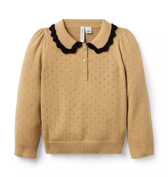 Pointelle Crochet Collar Sweater | Janie and Jack