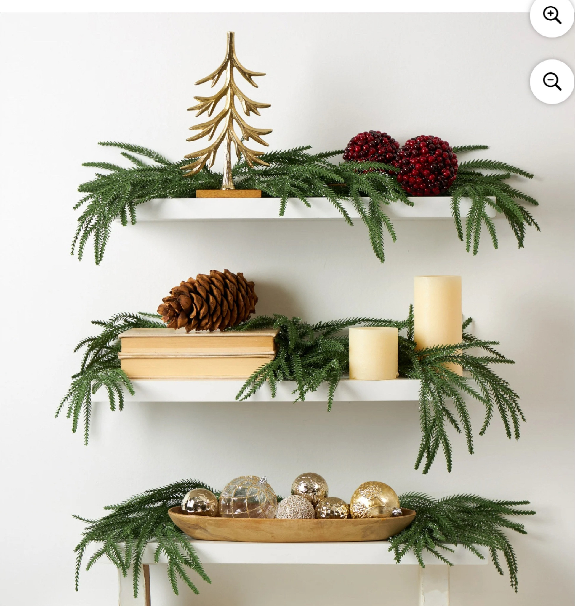 Green Pine Christmas Decoration Pick, 24 inches, 3 Piece

Complete the holiday look of your Christmas tree or Pot with the Holiday Time Greenery Pine 3 Piece Christmas Pick, 24 Inch. This sparkling artificial sprig will add a lovely festive touch to any room. Versatile in nature, the pick can also be placed in your wreath, garland or in a decorative vase. The Holiday Time Greenery Pine 3 Piece Christmas Pick is durably crafted to be a favorite in your home for years to come.

Holiday Time Greenery 3 Piece Pine Christmas Pick, 24 Inch; Durably crafted artificial pick to decorate your Christmas tree, wreath, garland or vase.
For indoor use and covered outdoor areas
When not in use, store securely in a small box or divided bin
Color: White
Long stem easily secure the pick into holiday greenery
Arrange in a vase alongside greenery and ornaments for an eye-catching centerpiece

#LTKHome #LTKFindsUnder50 #LTKSeasonal