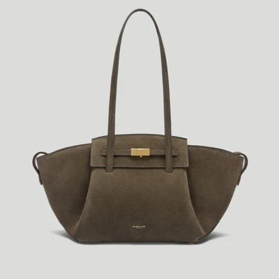 DeMellier The Midi Brooklyn in Hazel Suede Leather Shoulder bag | DeMellier