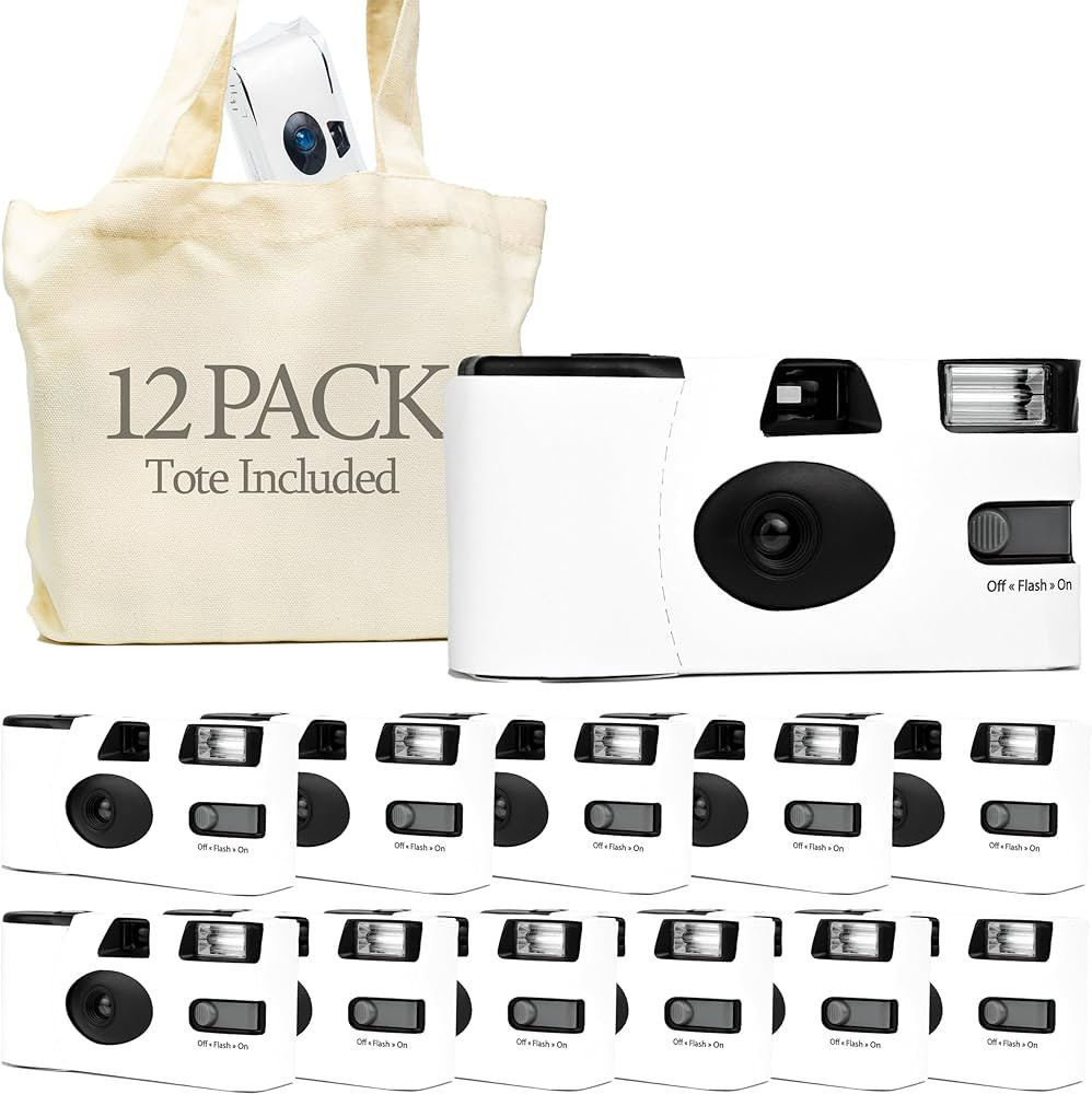 H&H Photo Supply White Disposable Cameras for Wedding (12 Pack) – Deluxe Disposable Camera Bulk... | Amazon (US)