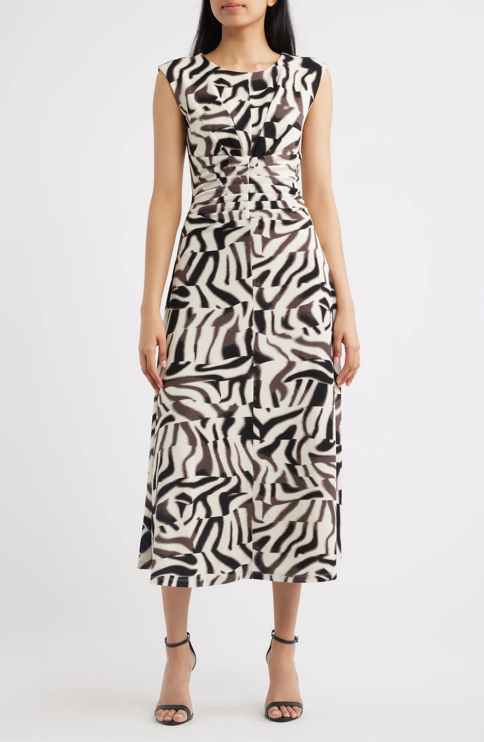 Ruched Sleeveless Jersey Midi Dress | Nordstrom