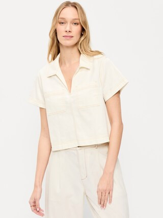 Double-Pocket Popover Top | Old Navy (US)