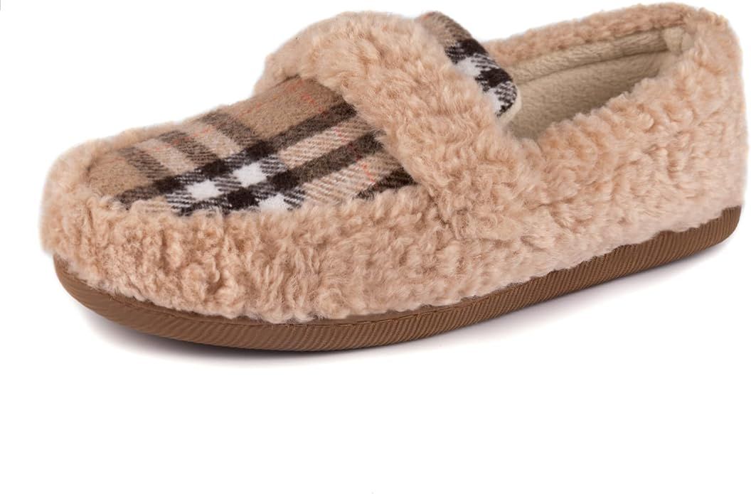 Zizor Women's Fuzzy Loafer Slippers House Shoes with Memory Foam | Amazon (US)