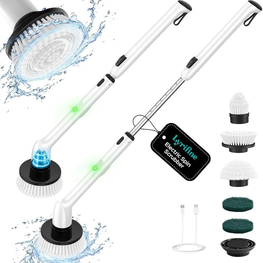 LyriFine Electric Spin Scrubber, 2024 New Full-Body IPX7 Waterproof Bathroom Cleaner Brush, Showe... | Amazon (US)