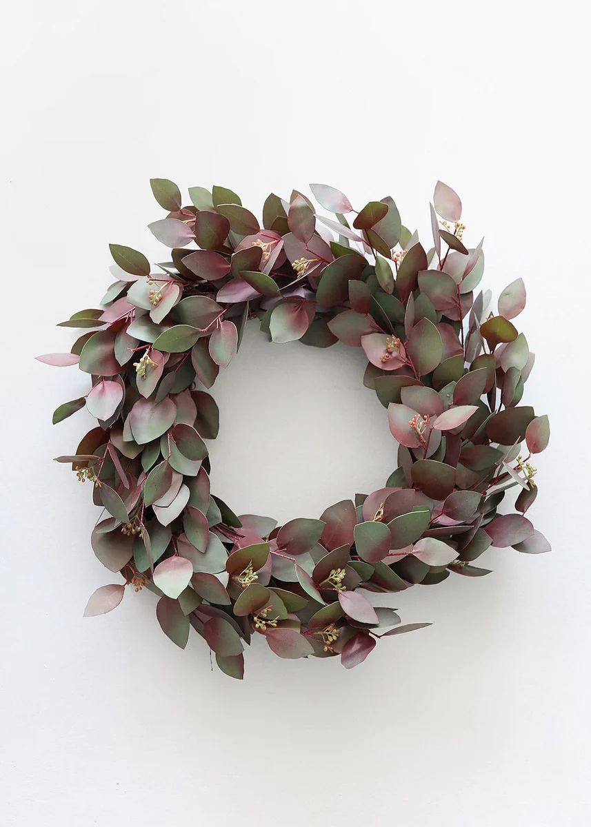 Burgundy Real Touch Eucalyptus Wreath - 22 | Afloral (US)