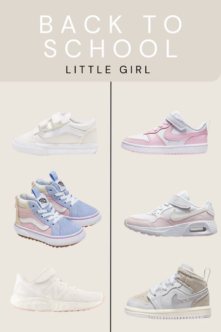 sneakers for little girls back to school
#shoe #sneaker #nike #newbalance #vans #littlekid #littlegirl #velcro 

#LTKshoecrush #LTKsalealert #LTKkids