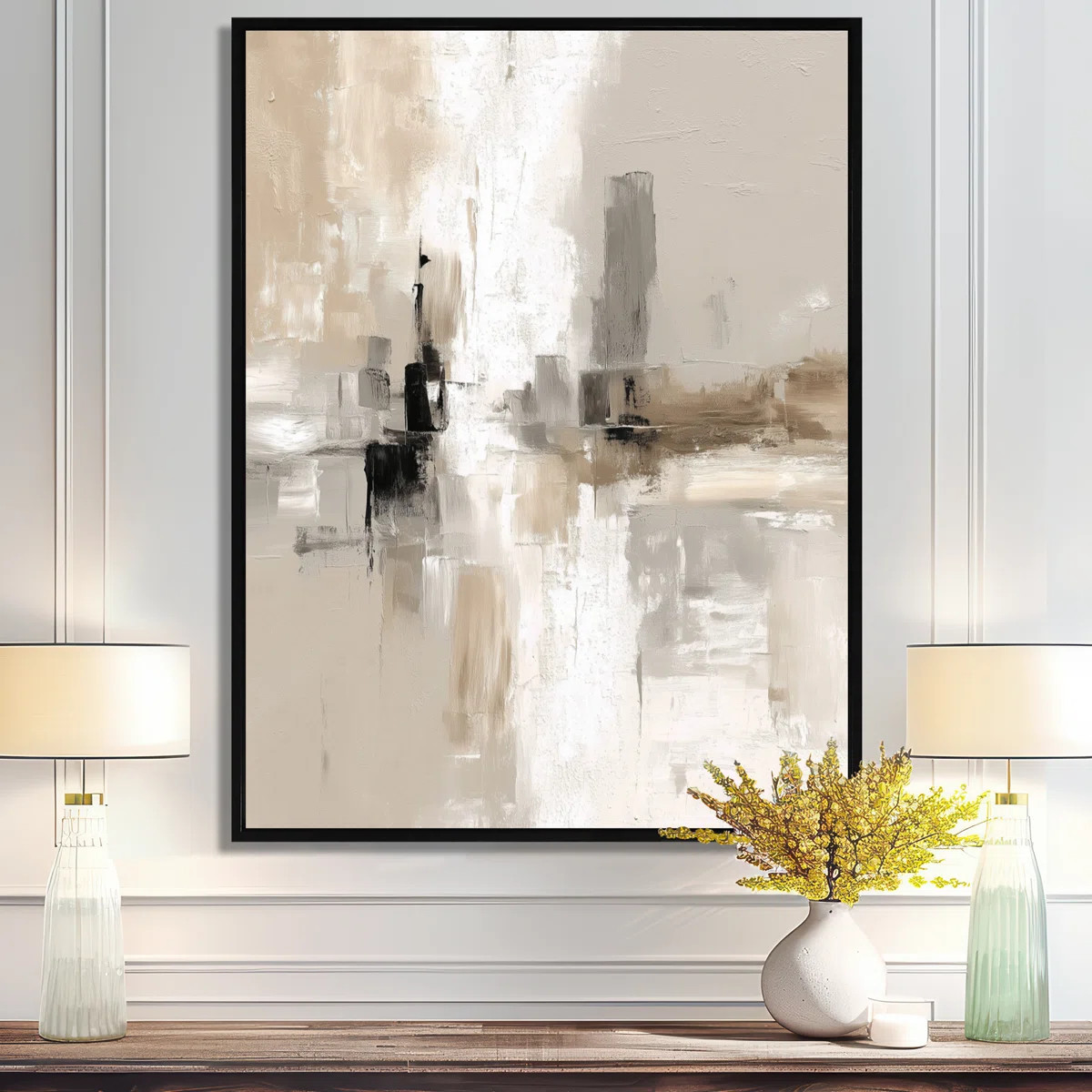 Brown And Black Brushstroke Abstract Painting - Cubism Canvas Prints, Brown Abstract Wall Art | Wayfair North America