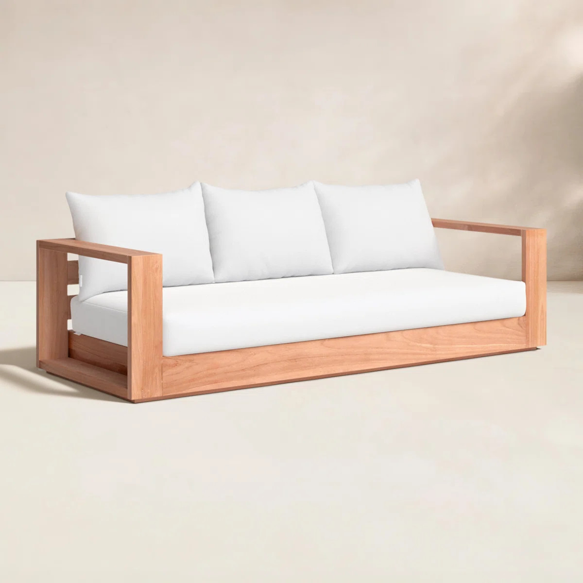 Gazel 87'' Wide Teak Patio Sofa with Cushions | Wayfair North America