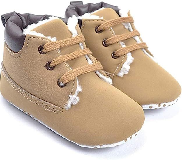 Kuner Baby Boy's Brown Warm Snow Short Boots First Walkers Shoes 0-18 Months | Amazon (US)