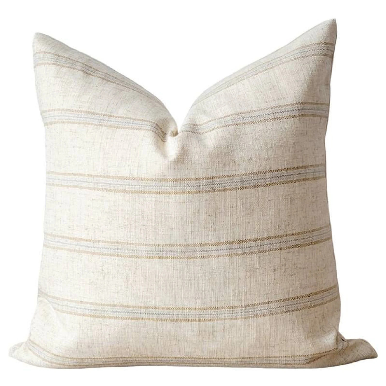 Modern Farmhouse Beige striped pillow cover, fall neutral pillow 14x20, 20x20, 22x22 designer bei... | Etsy (US)