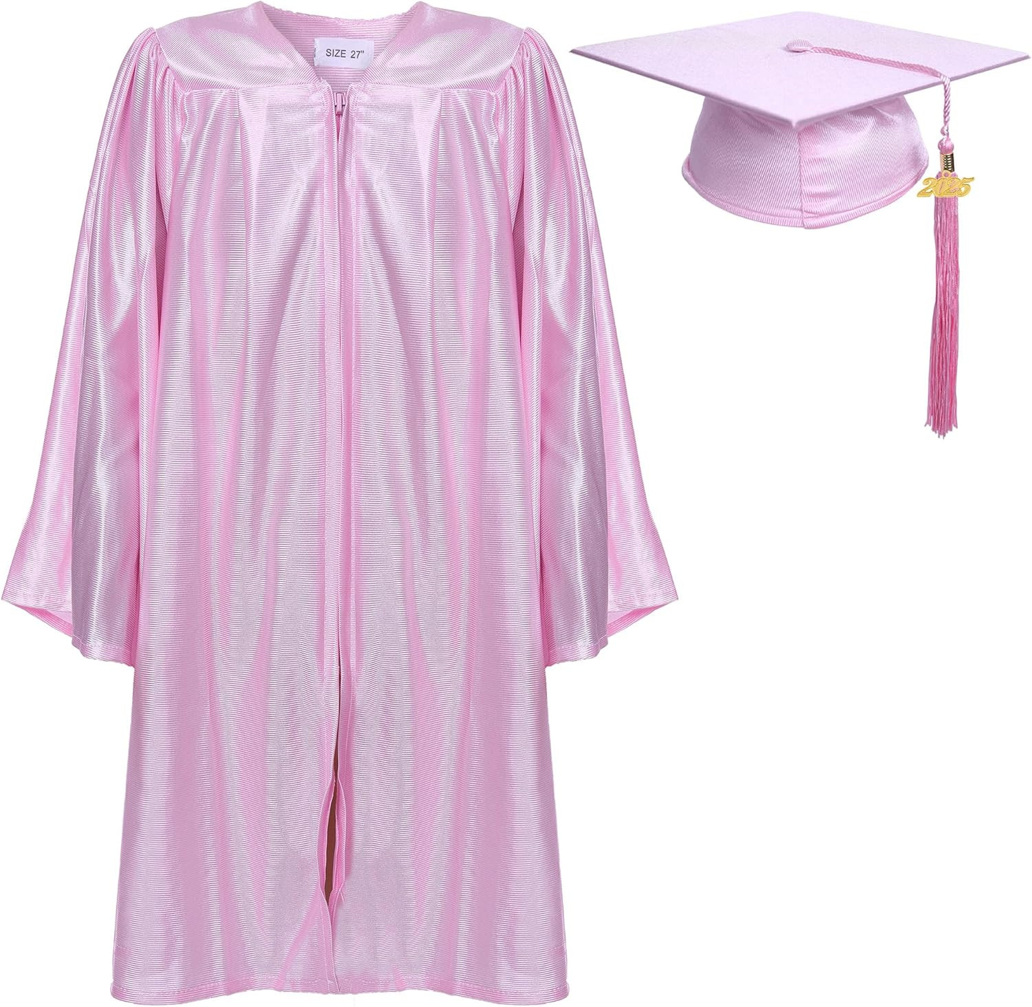 Newrara Unisex Shiny Kindergarten Graduation Gown Cap with Tassel (27, Pink) | Amazon (US)