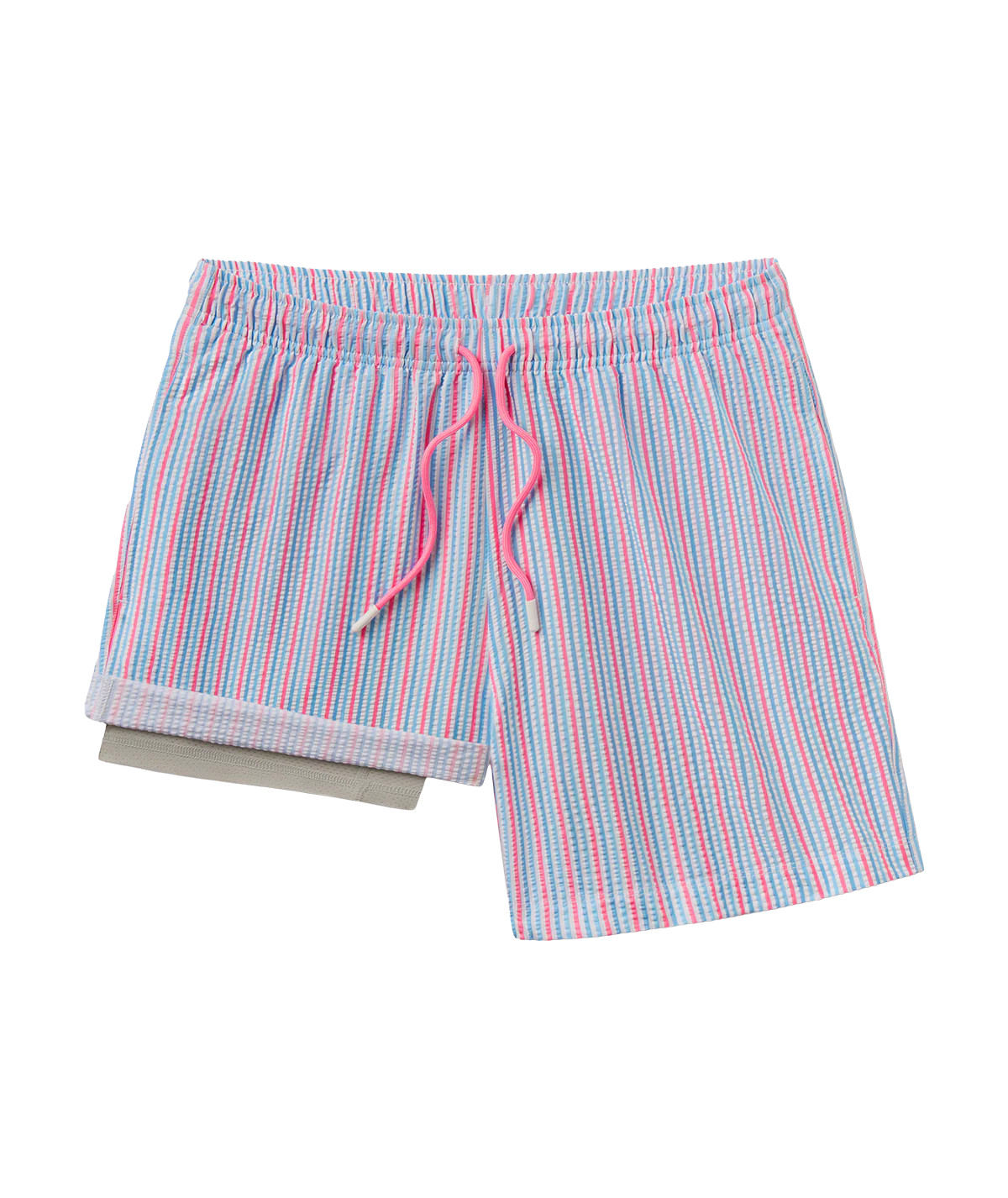 Clubhouse Seersucker Swim Shorts - Berry Tide | Southern Shirt