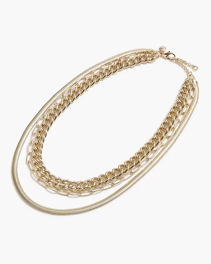 Triple-chain layering necklace | J.Crew Factory