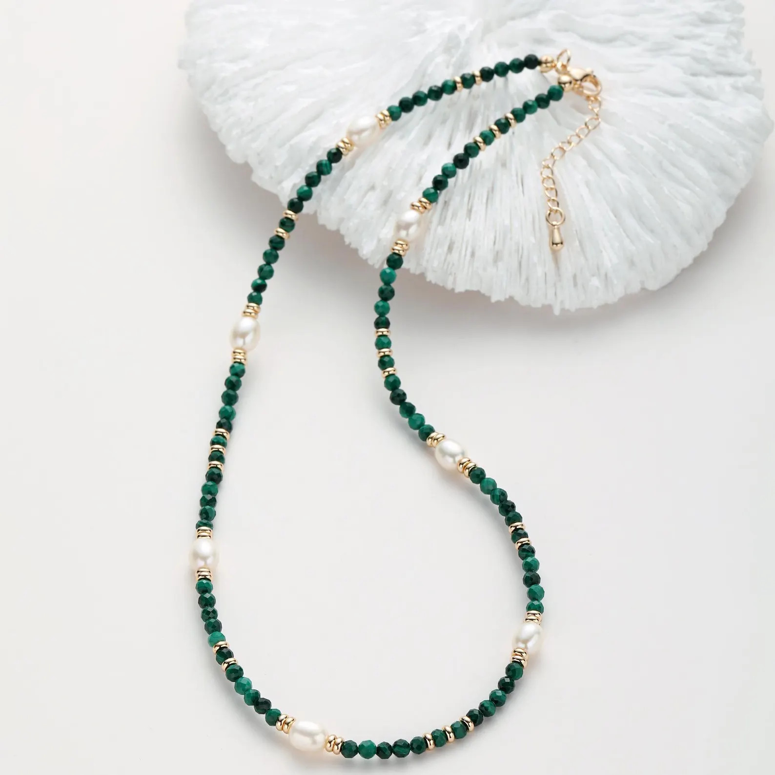 Freshwater pearl malachite necklace, Natural Malachite beaded choker, Double layer necklace, Mala... | Etsy (Global)