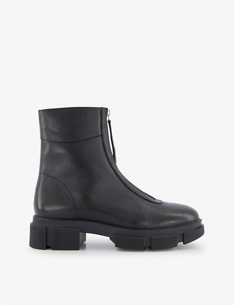 Path chunky-soled zip-up leather ankle boots | Selfridges