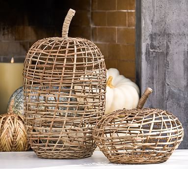 Handwoven Wicker Pumpkins | Pottery Barn (US)