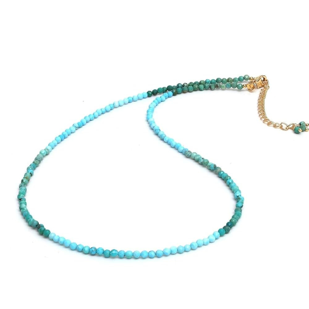 Gempires Turquoise Beaded Choker Necklace Handmade Minimalist Gemstone Jewelry December Birthston... | Amazon (US)