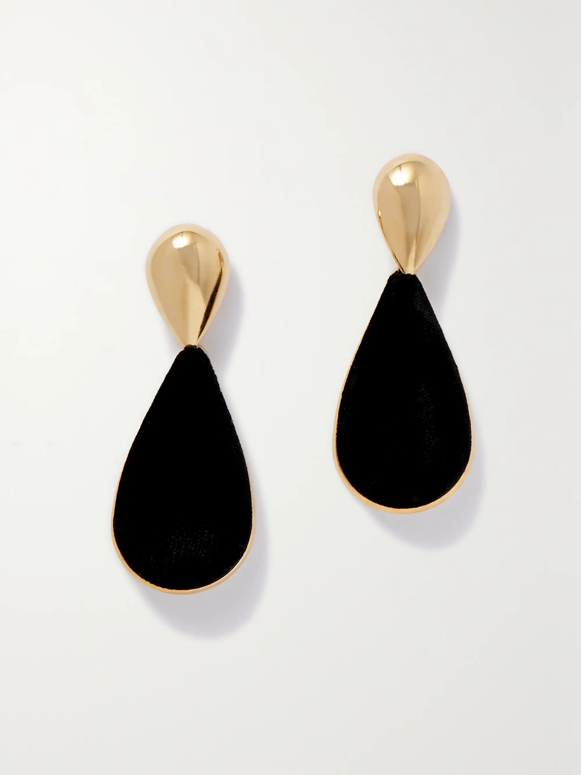 Hourglass velvet and gold-tone clip earrings | NET-A-PORTER (US)