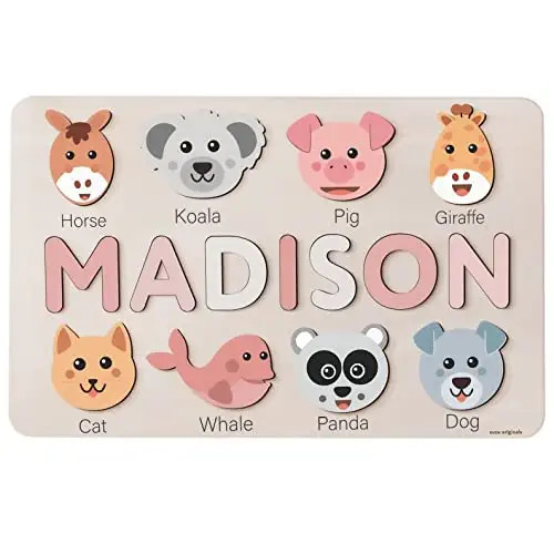 Animals Wooden Name Puzzle | Busy Board Puzzle | Toddler Toys | Baby Girl Gifts | Gift for Kids |... | Amazon (US)