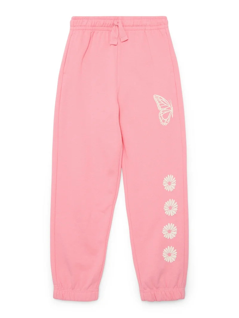 Wonder Nation Little Girls Fleece Jogger Pants, Sizes 4-10 | Walmart (US)