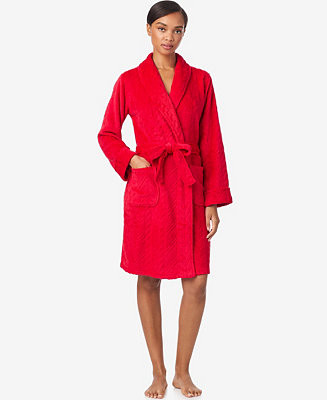 Women's Long Sleeve Shawl Collar Short Robe | Macy's