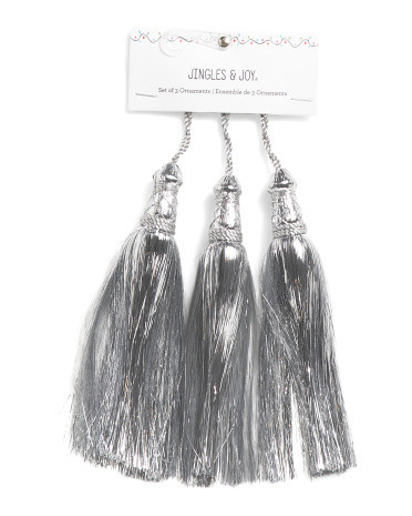 3pk 11in Tinsel Tassel Ornaments | TJ Maxx