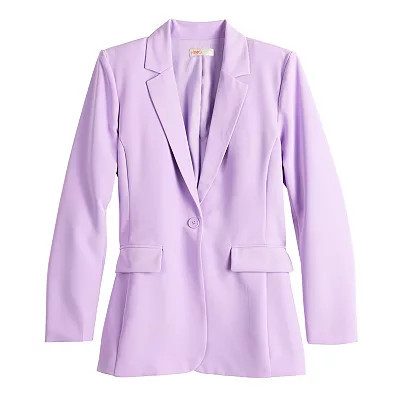 Women's Intempo Long Boyfriend Blazer, Size: XXL, Blue | Kohl's
