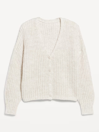 Wool-Blend Shaker-Stitch Cardigan Sweater | Old Navy (US)