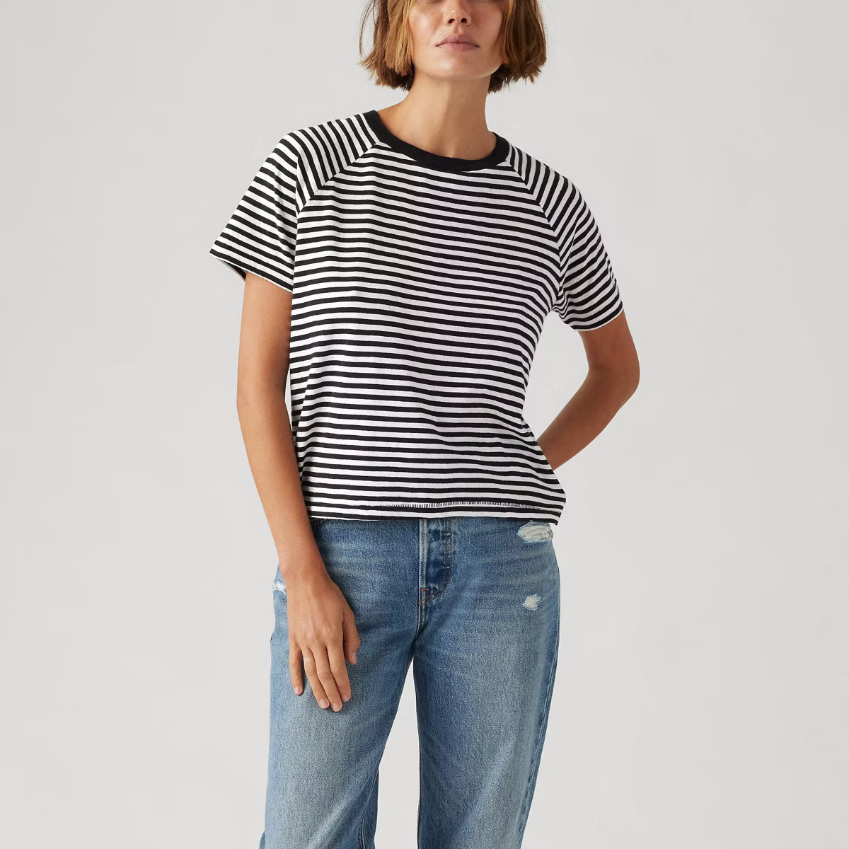 Levi's® Women's Game Day T-Shirt - Ivy Green/White Striped XS | Target