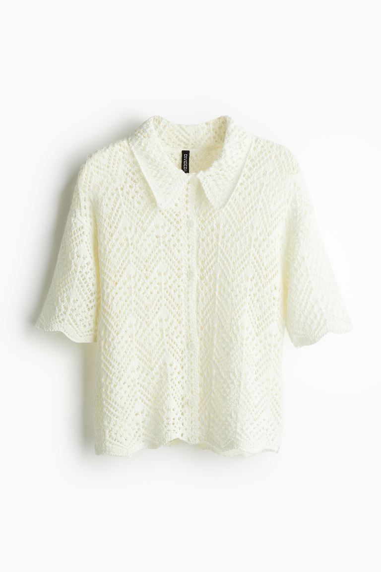 Pointelle-knit Cardigan - Cream - Ladies | H&M US | H&M (US + CA)