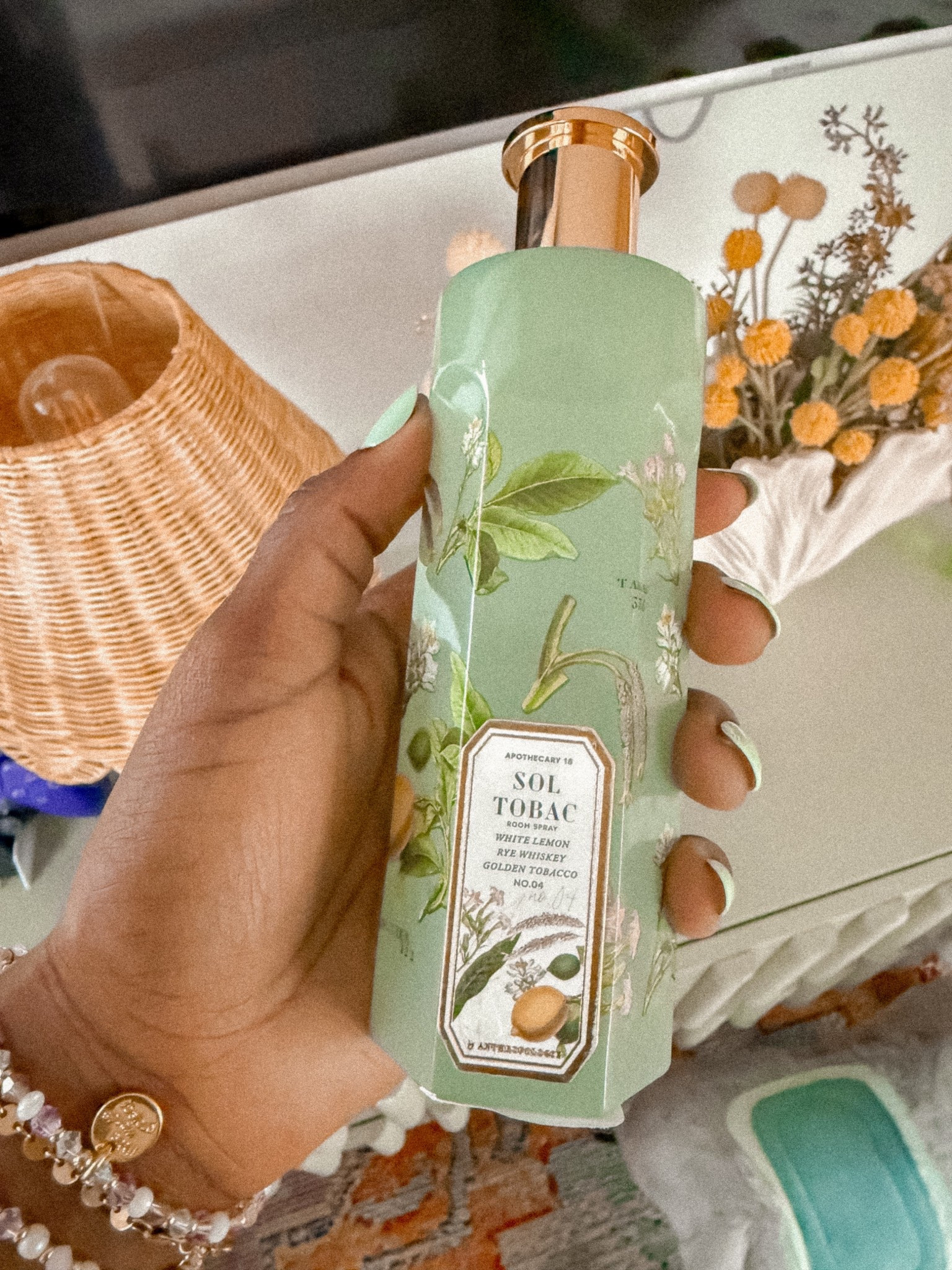 I loveeeeee spraying my home before bed with a spray from Anthropologie! It’s literally my go to. This is my 4th bottle! 