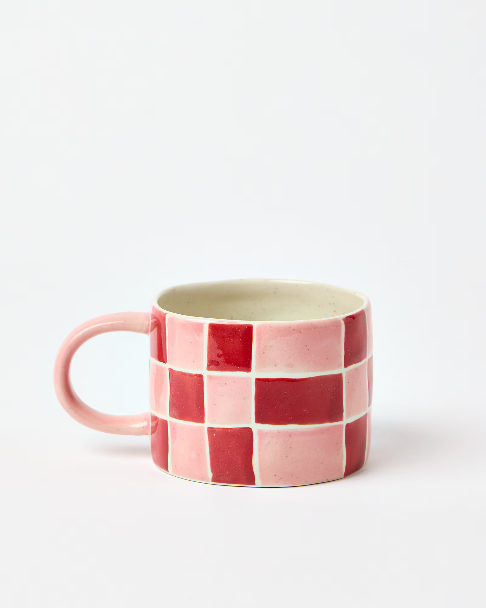 Chequerboard Pink Speckle Ceramic Mug | Oliver Bonas | Oliver Bonas (Global)