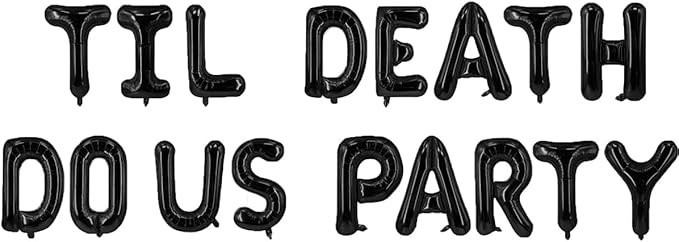 Back 16"TIL DEATH Do Us Party" Banner Balloons,Halloween Wedding Party Decorations Engagement, Br... | Amazon (US)