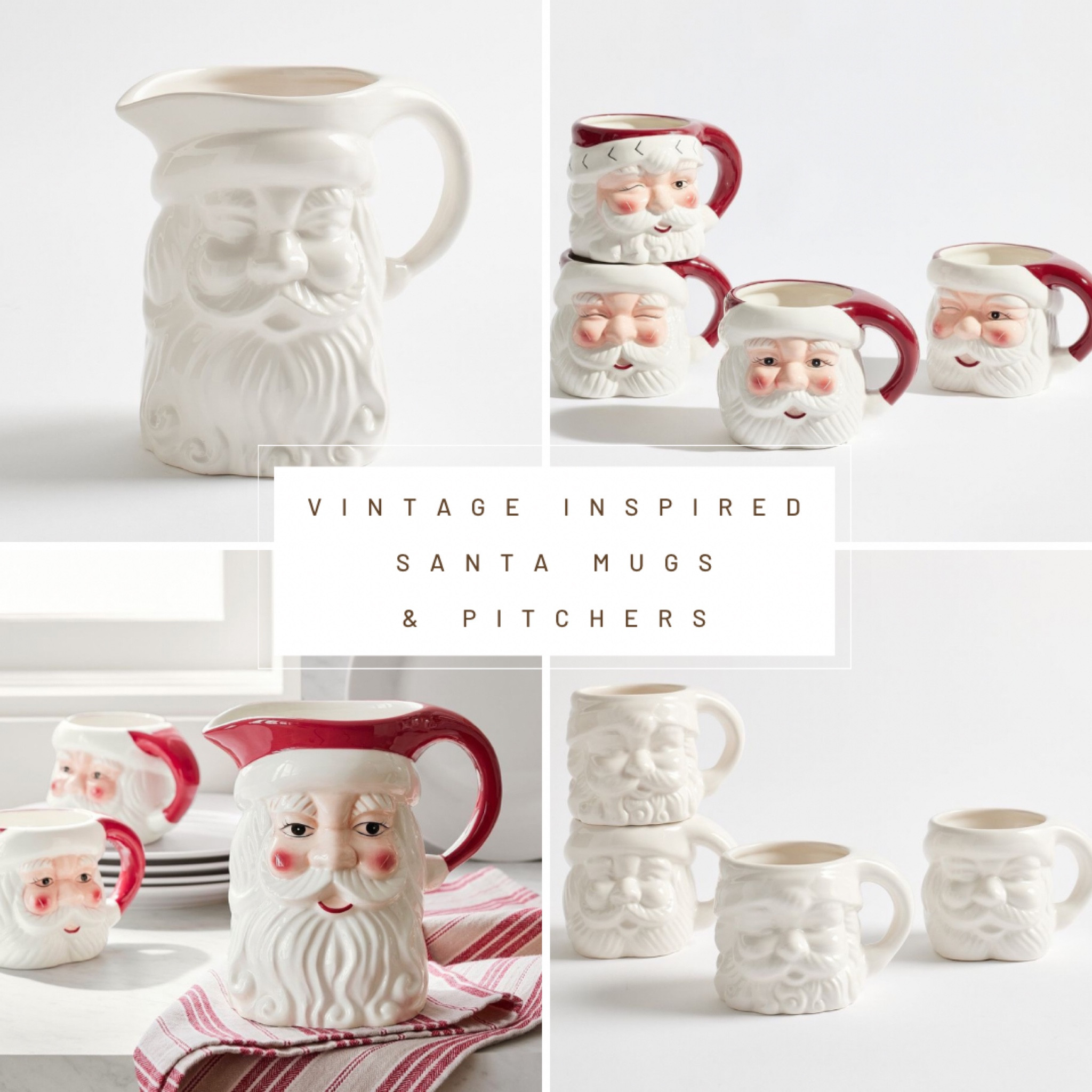 Vintage inspired Santa mugs & pitchers 🎅🏼 these are some of the best I’ve seen year after year - I’m so glad pottery barn brought them back again! And they come in white too this year! 🤍

#LTKHolidaySale #LTKSeasonal #LTKHoliday
