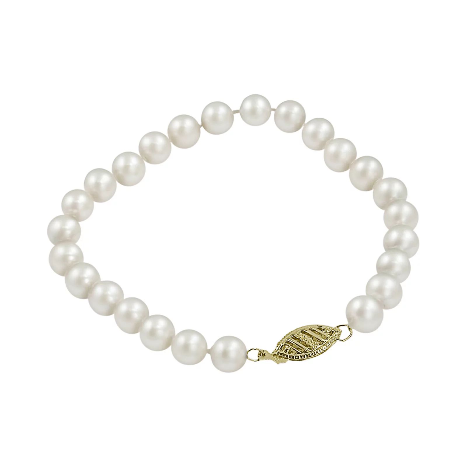 10k Gold Freshwater Cultured Pearl Bracelet - 8-in., Women's, Size: 8"", White | Kohl's