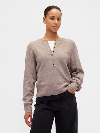 CashSoft Henley Sweater | Gap (US)