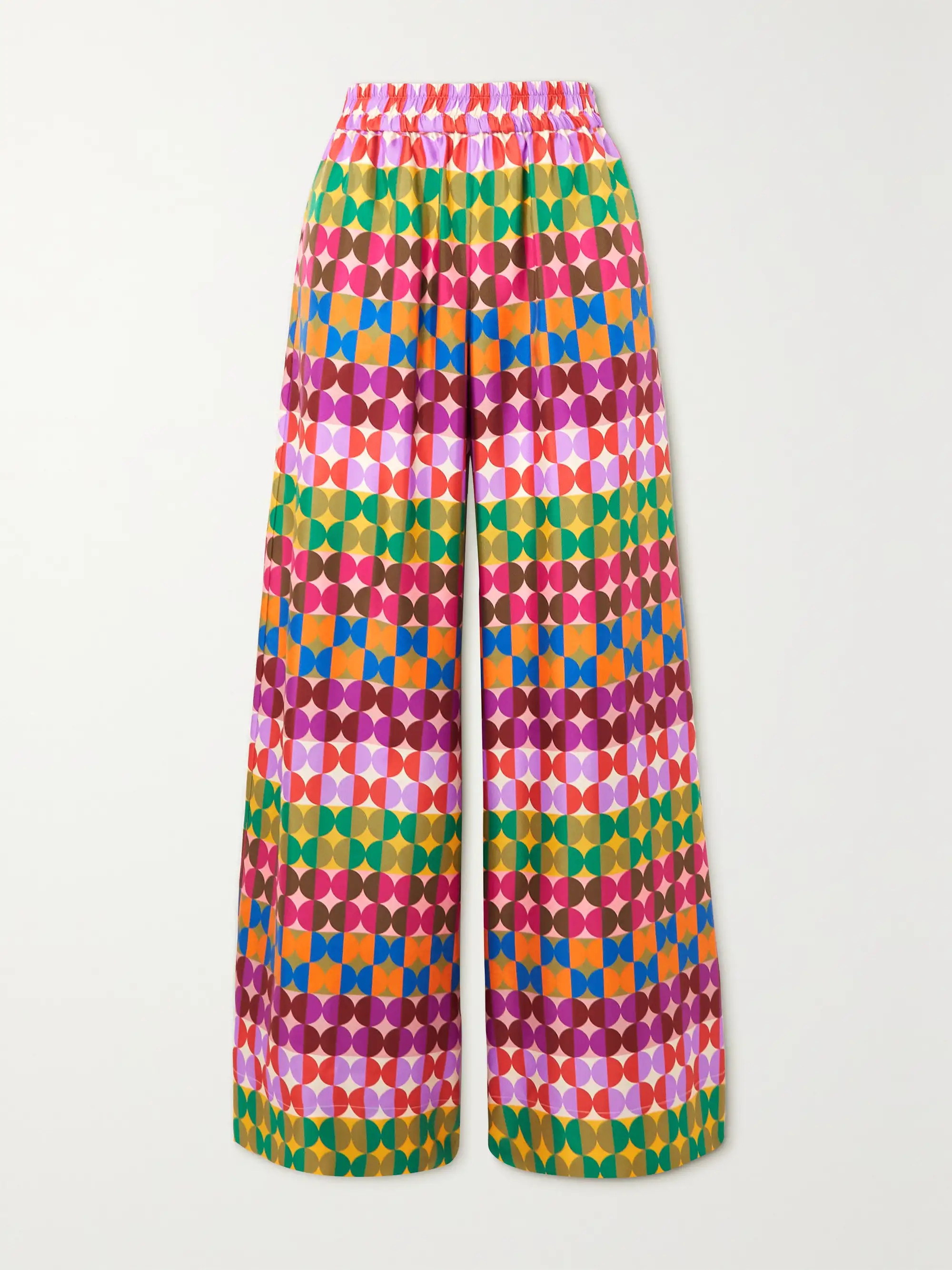 Printed silk-twill wide-leg pants | NET-A-PORTER (US)