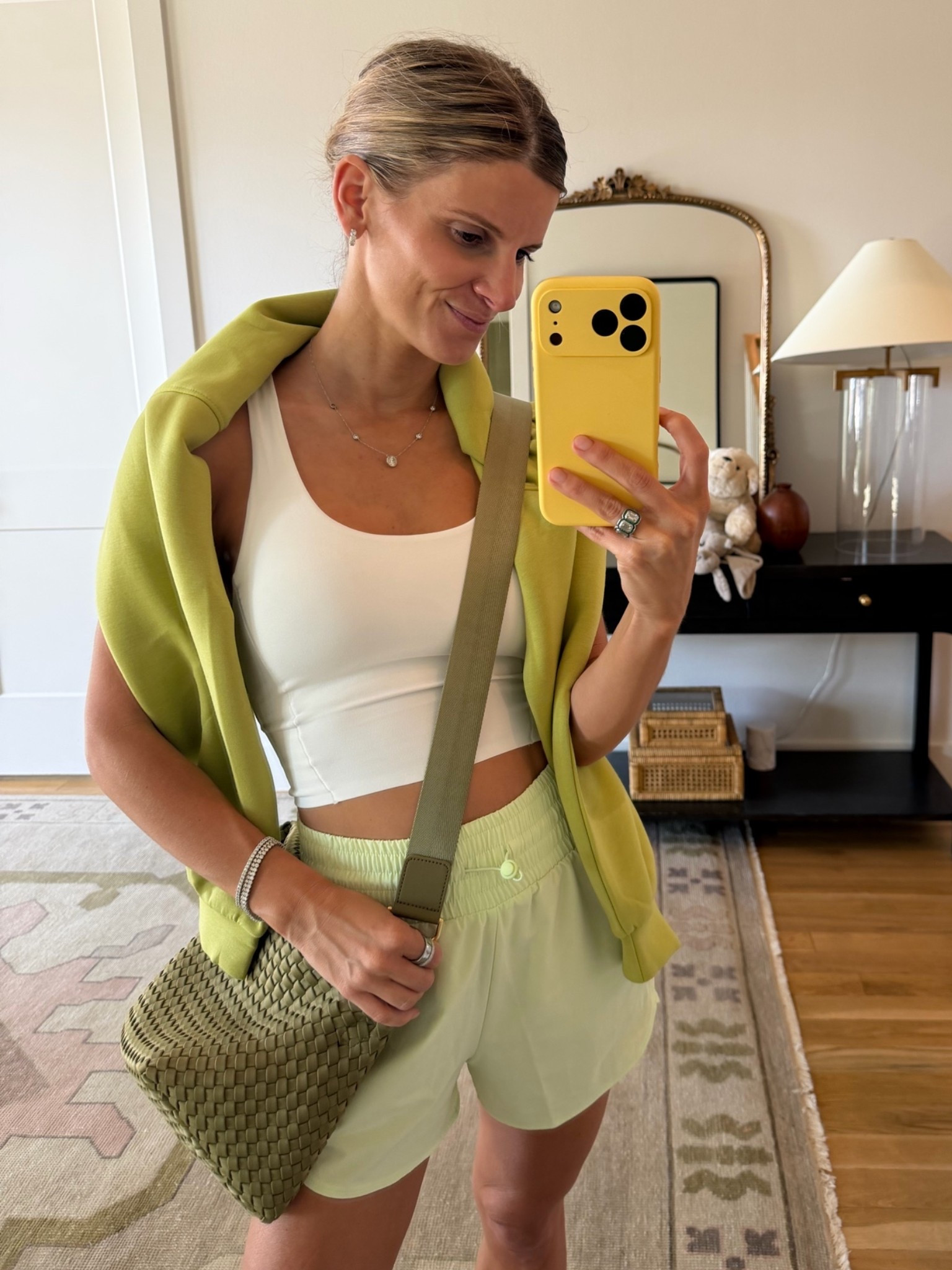loving all things chartreuse and especially this bubble pullover from old navy. the material is so comfy