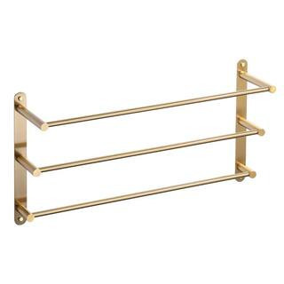 IVIGA 24 inch 3-tier wall mounted towel rack in brushed gold