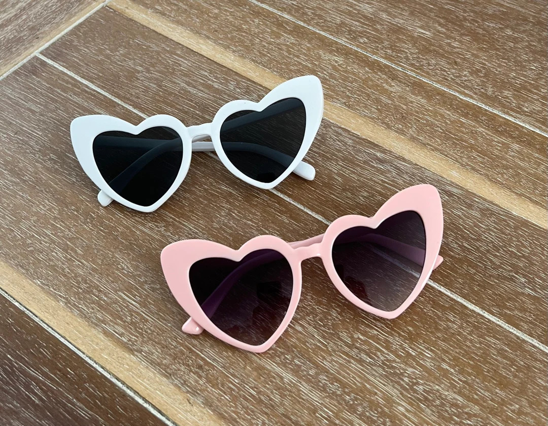 Retro Heart Sunglasses  |  Bridesmaid Sunglasses  |  Bachelorette Party Sunglasses | Etsy (US)