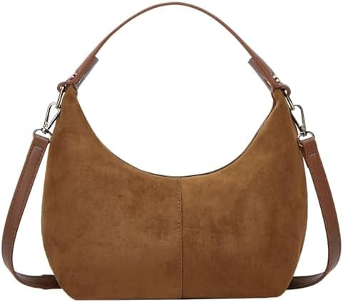Suede Crescent Bag Women 2026 Retro Suede Slouchy Bag Fall Work Handbag Shoulder Bag Slouchy Tote... | Amazon (US)
