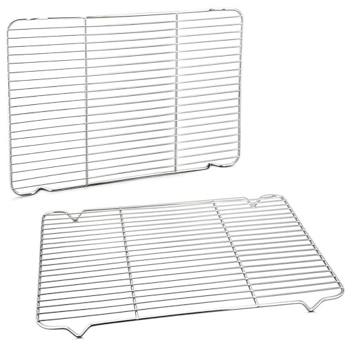 P&P CHEF Cooling Baking Rack Pack of 2, Stainless Steel Cooling Racks for Cooking Baking Roasting Grilling Drying, Dense Wires & Smooth Edge, Easy to clean, Silver, 16.6" x 11.5" | Amazon (US)