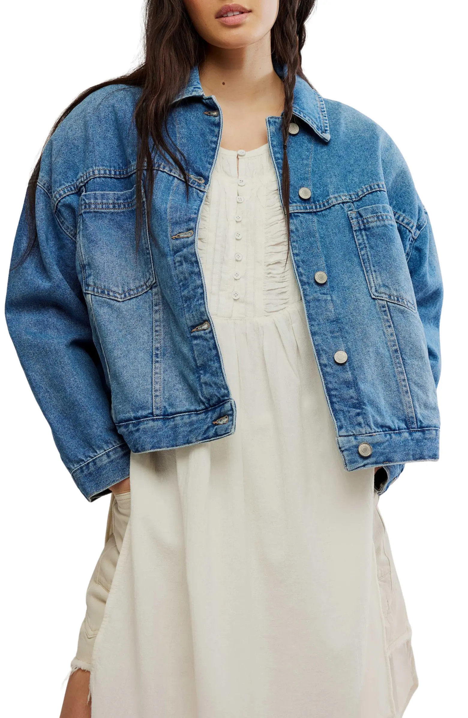 Free People We The Free Opal Swing Denim Trucker Jacket | Nordstrom | Nordstrom